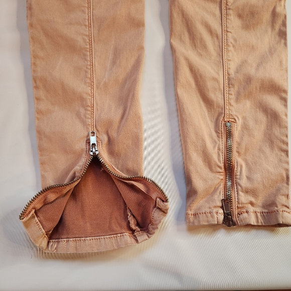 Zara's Womens The Rider In Pink Moto Pant Size 6 Zipper Detail - Picture 6 of 13